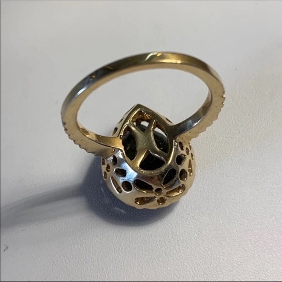 14K DIAMOND GREEN TOURMALINE RING 9 - Picture 4 of 11